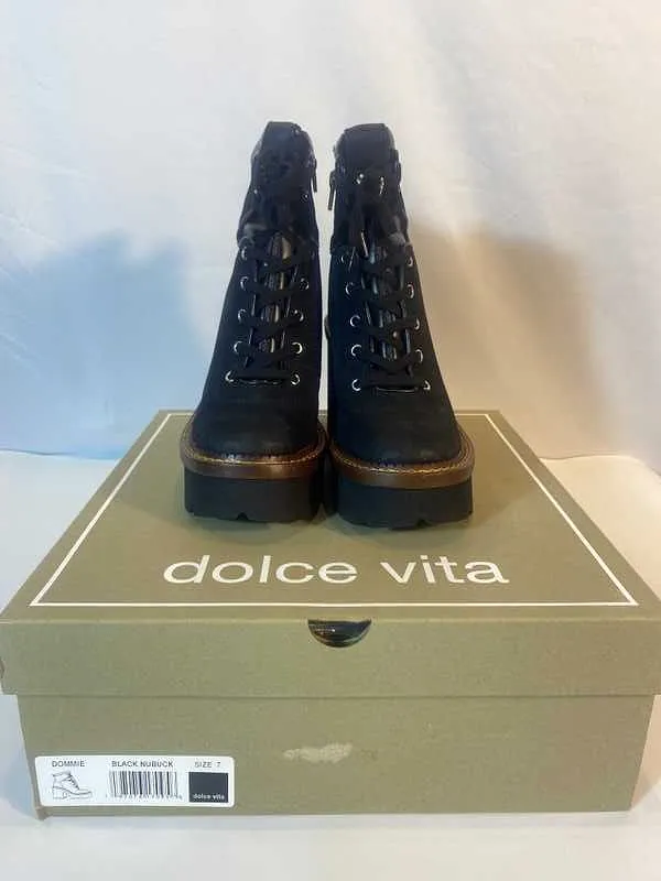 DOMMIE BOOTS BLACK NUBUCK - re:vita