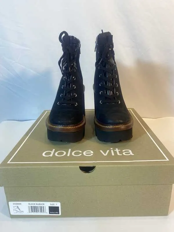 DOMMIE BOOTS BLACK NUBUCK - re:vita