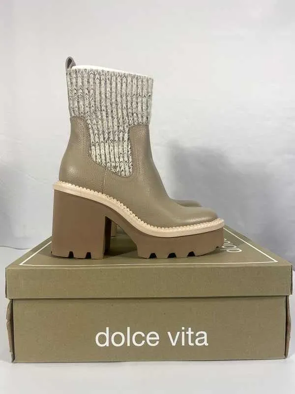 DRAGO BOOTS TAUPE LEATHER - re:vita