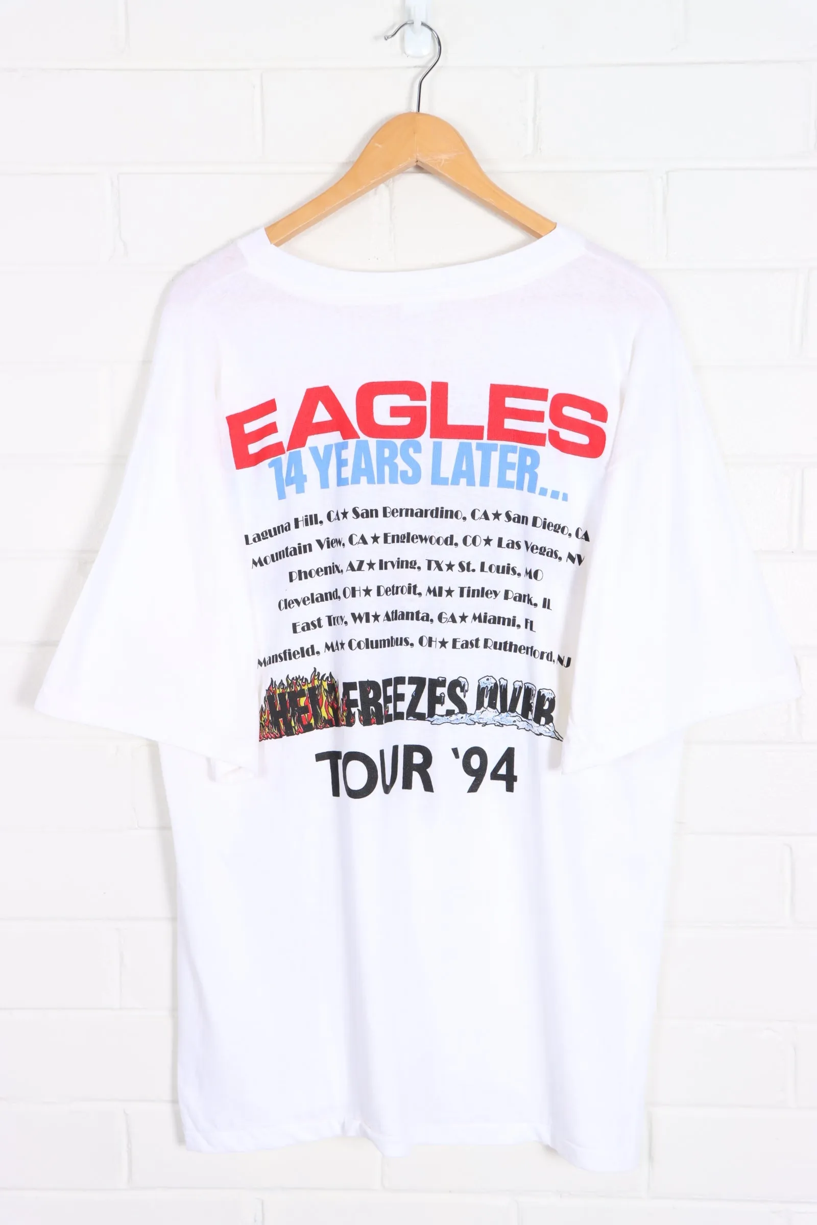 Eagles 1994 'Hell Freezes Over' Tour Single Stitch T-Shirt (XL)