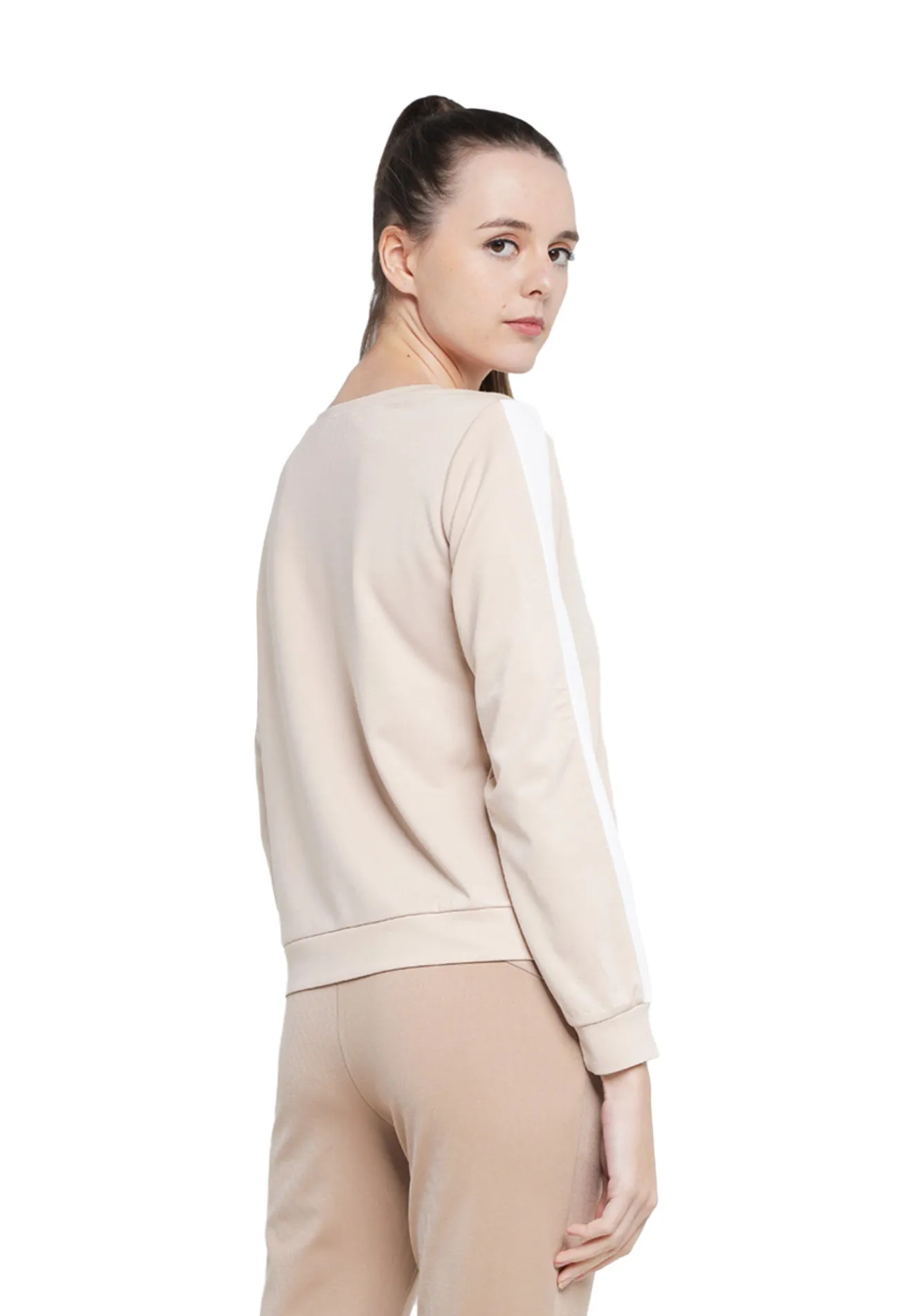 ELLE Active LOGO Sweater Top with Piping