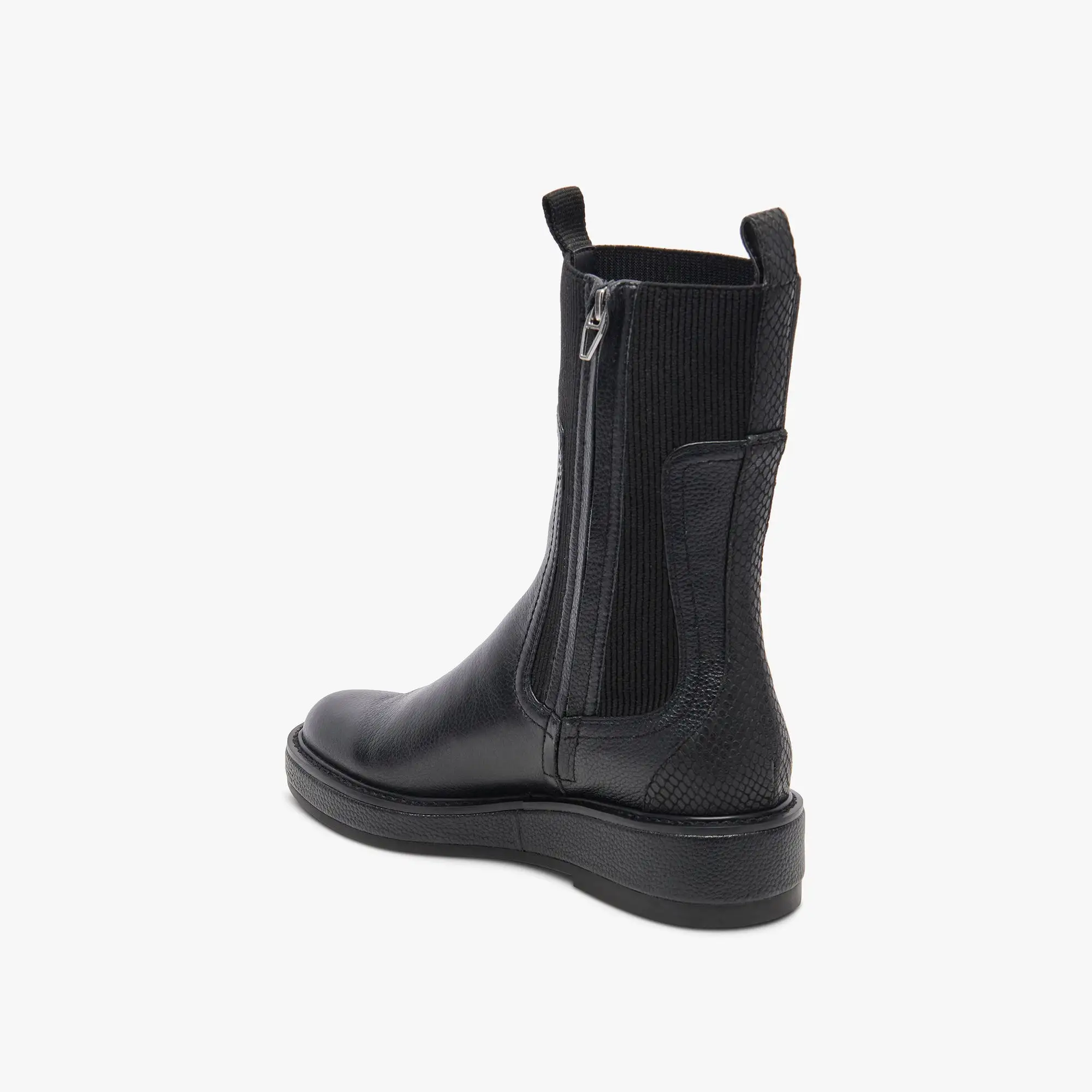 ELYSE H2O WIDE BOOTS BLACK LEATHER - re:vita