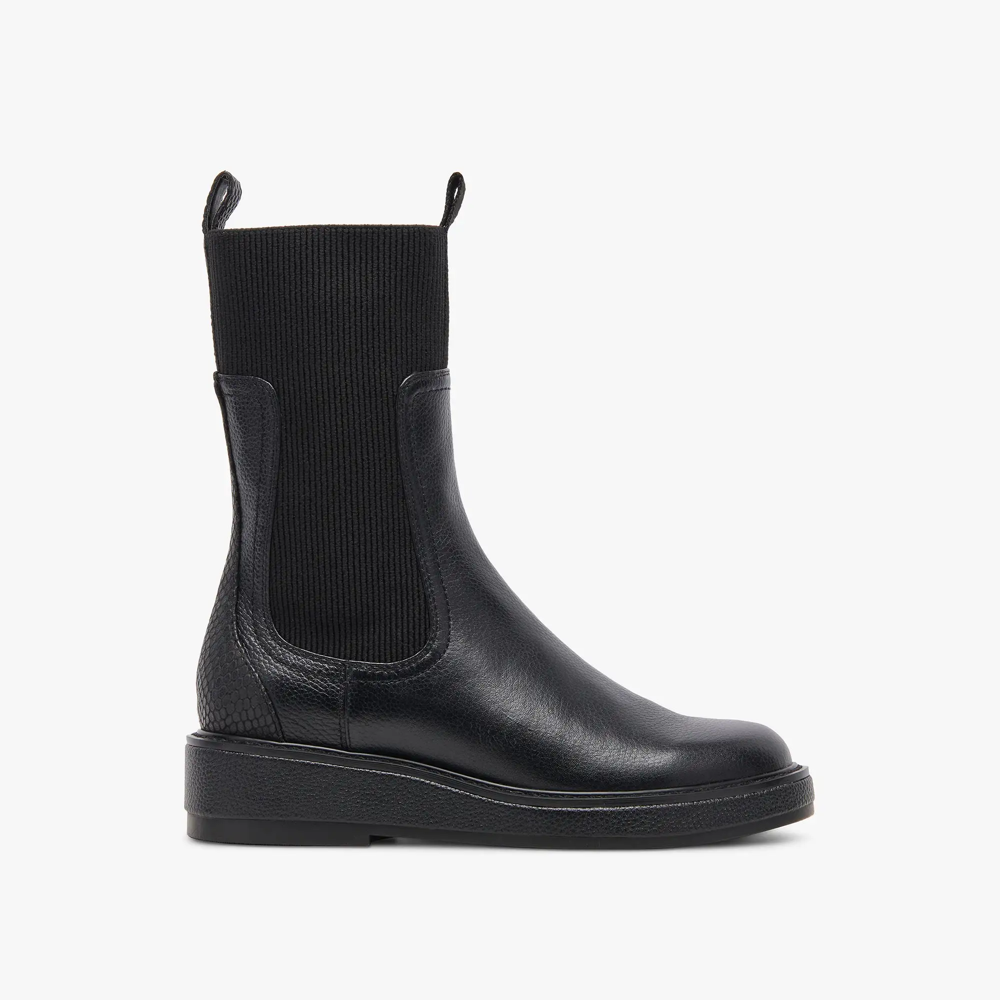 ELYSE H2O WIDE BOOTS BLACK LEATHER