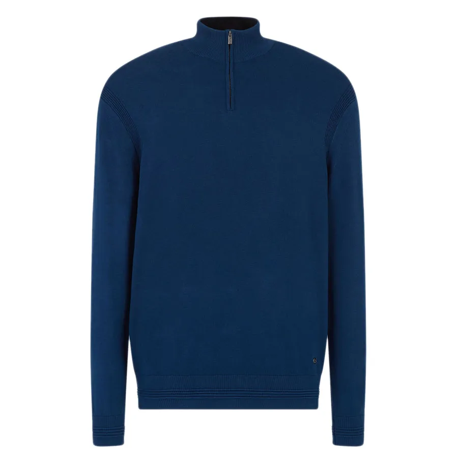 Emporio Armani - Half Zip Sweater in Blue