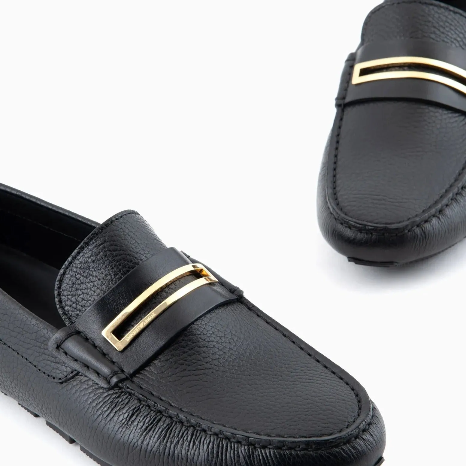 Emporio Armani Pebbled Leather Loafers