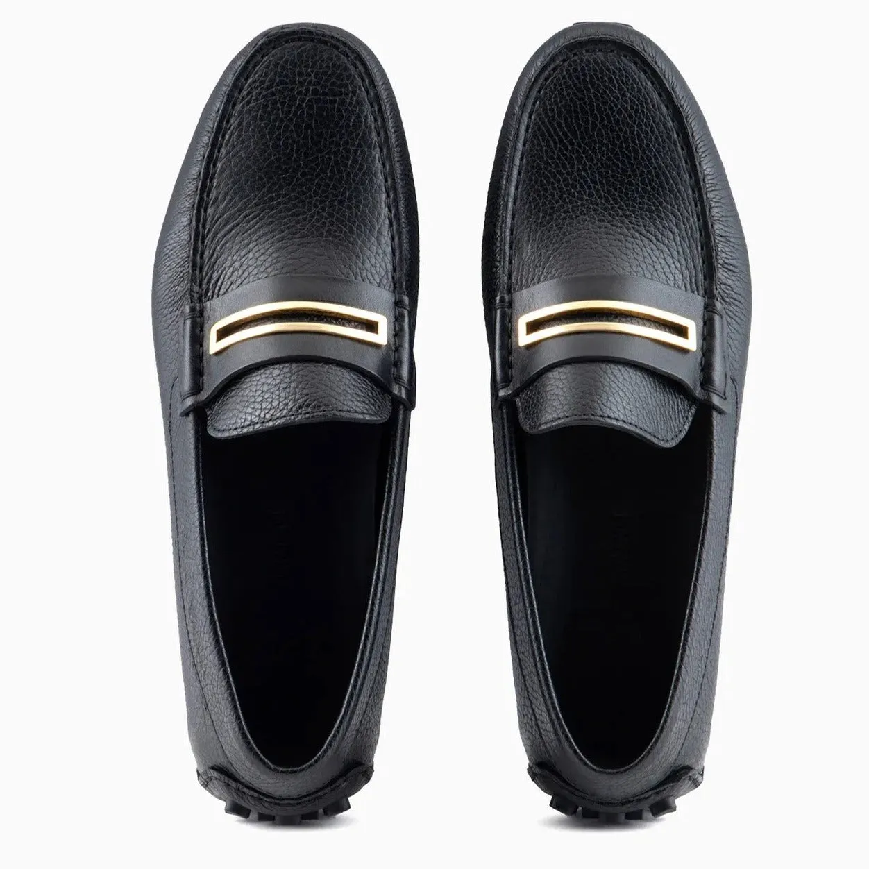 Emporio Armani Pebbled Leather Loafers