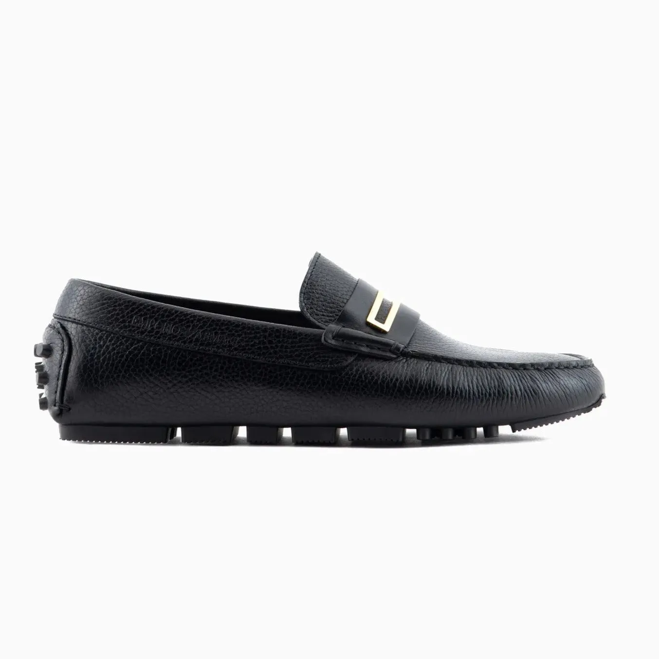 Emporio Armani Pebbled Leather Loafers