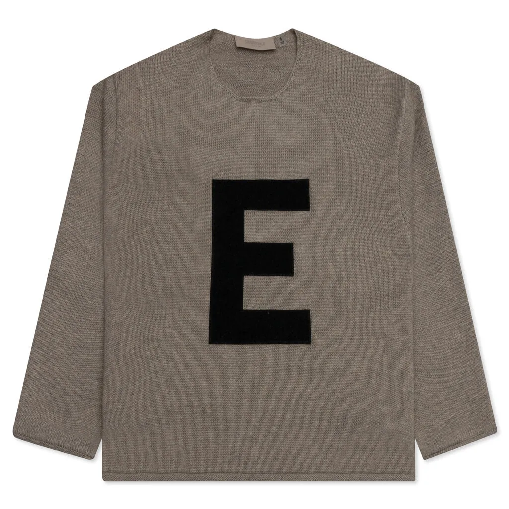 Essentials Kid's Raw Edge Sweater - Dark Oatmeal