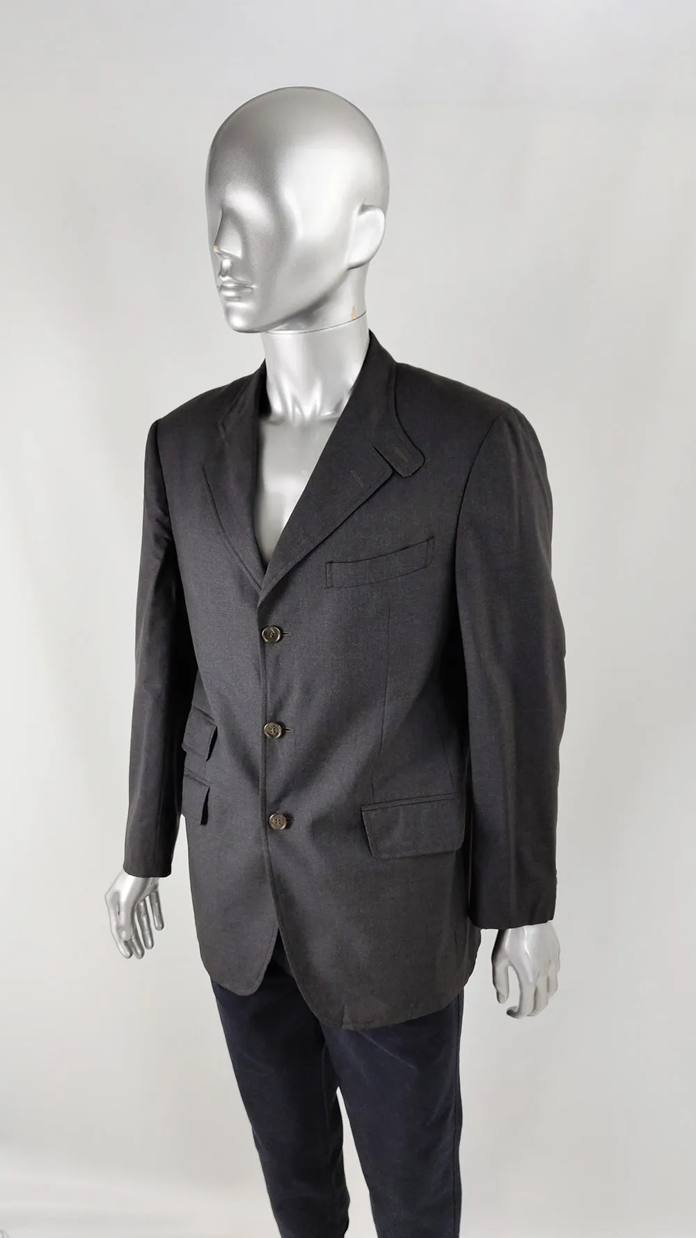 Etro Vintage Mens Dark Grey Blazer Jacket