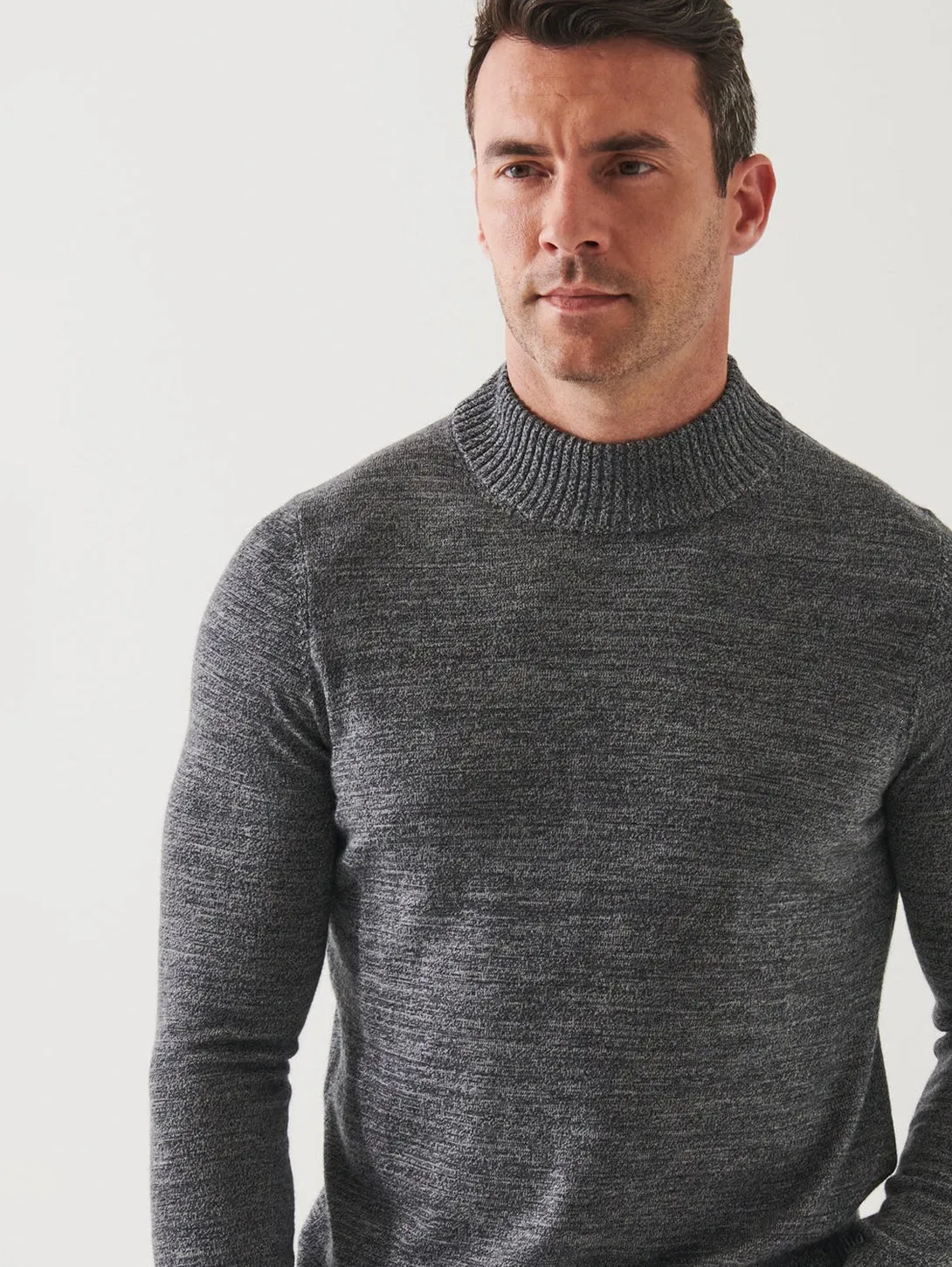 Extra-Fine Merino Mock Neck Sweater - Asteroid