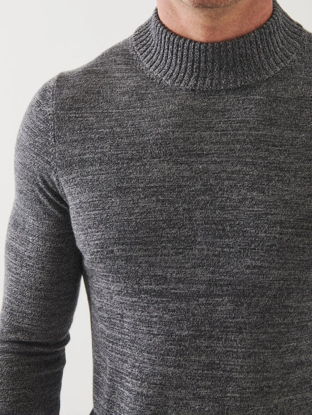 Extra-Fine Merino Mock Neck Sweater - Asteroid