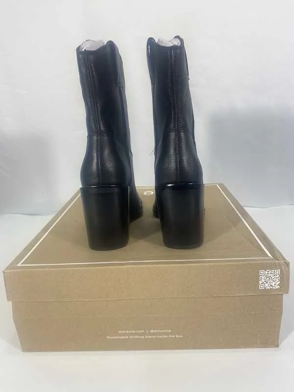 FALON BOOTS BLACK LEATHER - re:vita