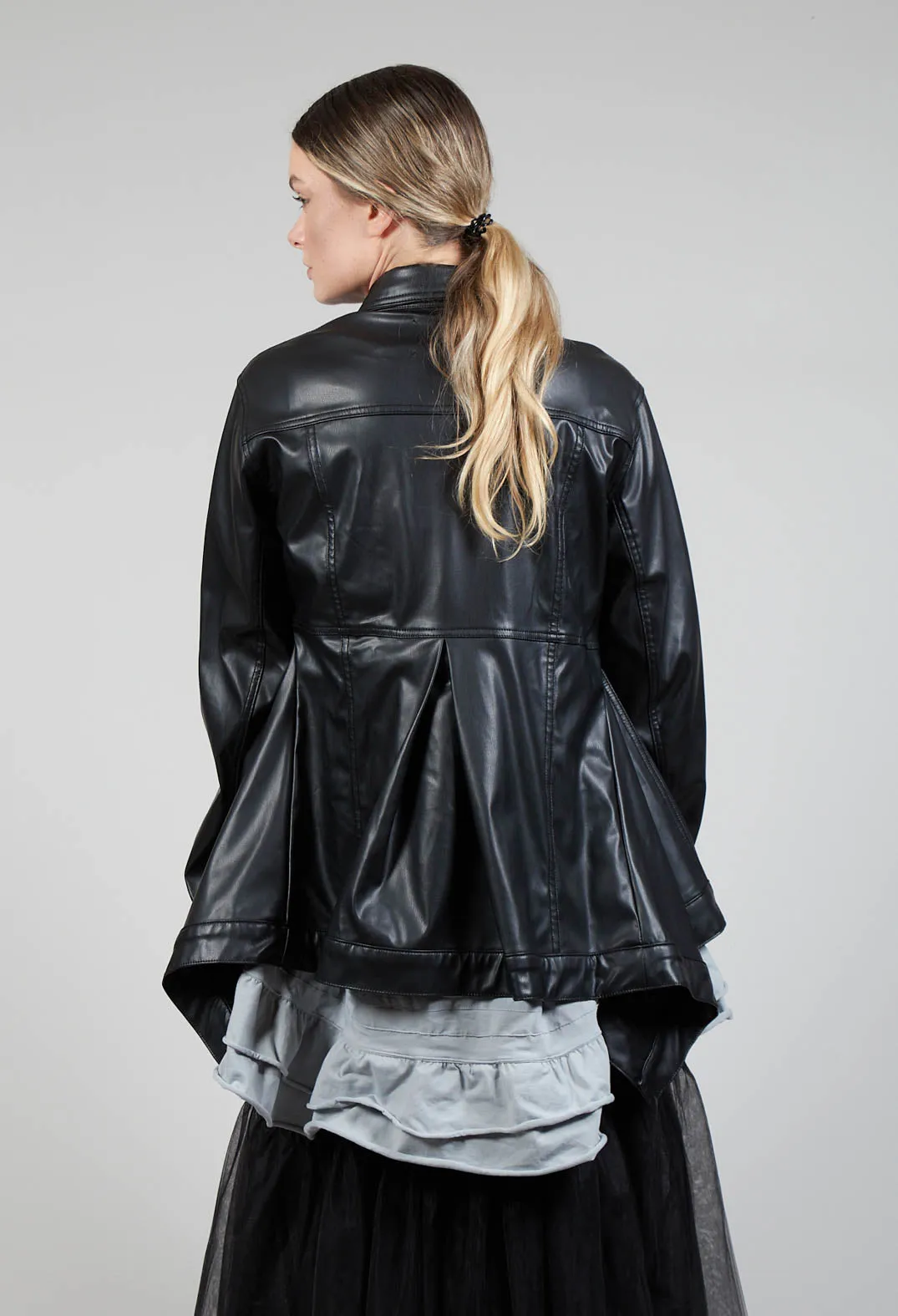 Faux Leather Jacket in Black