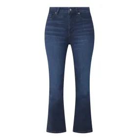 FRAME Le Crop Mini High-Rise Boot-Cut Jeans - Dark Blue