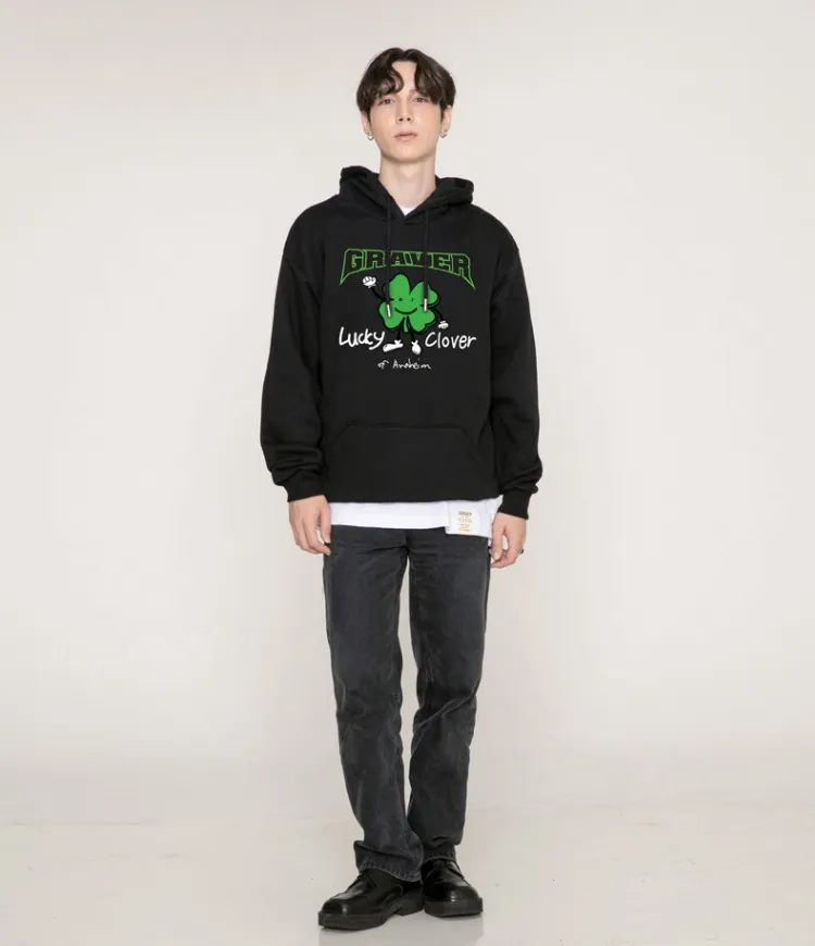 GRAVER  |[GRAVER]★LUCKY CLOVER CENTER HOODIE