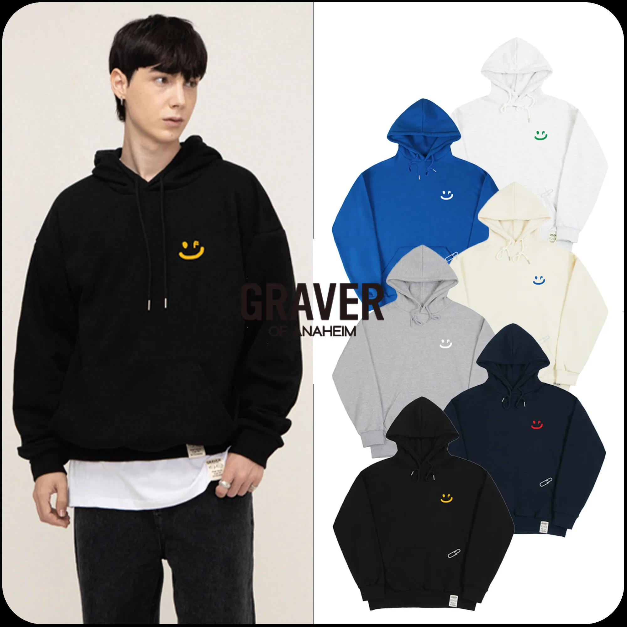 GRAVER  |[GRAVER]★SMALL DRAWING SMILE HOODIE