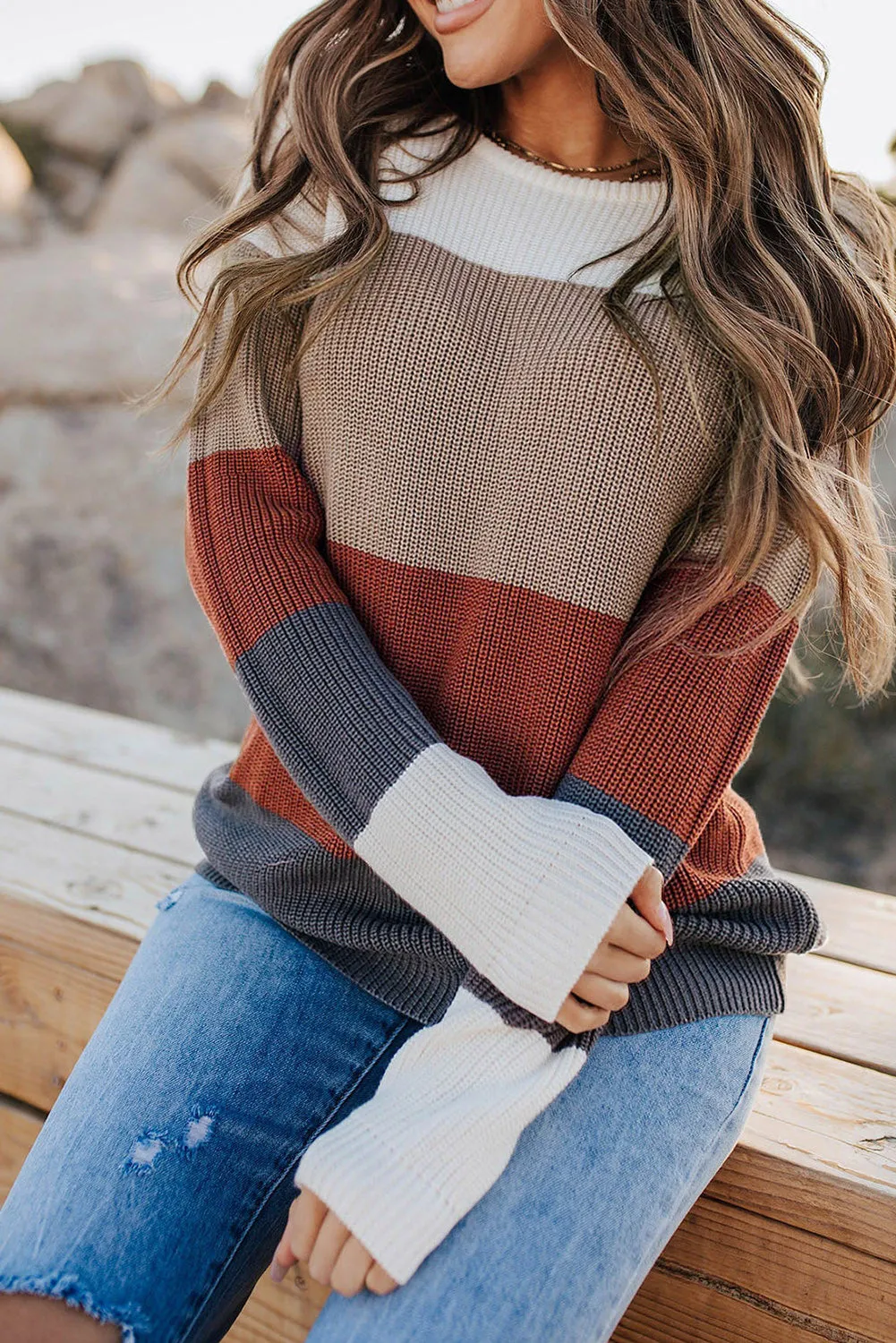 Happier Than Ever Colorblock Sweater - 2 Colors