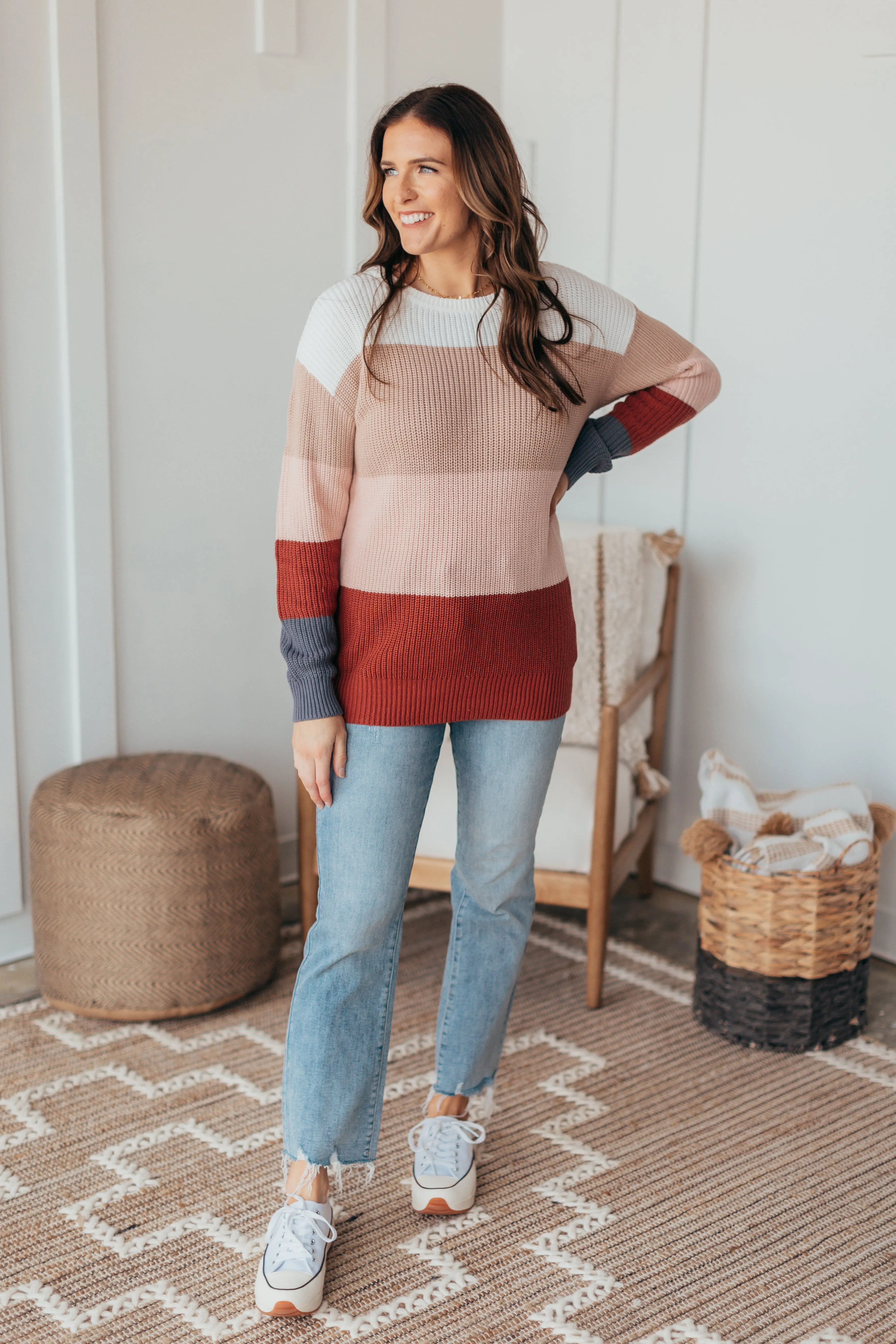 Happier Than Ever Colorblock Sweater - 2 Colors