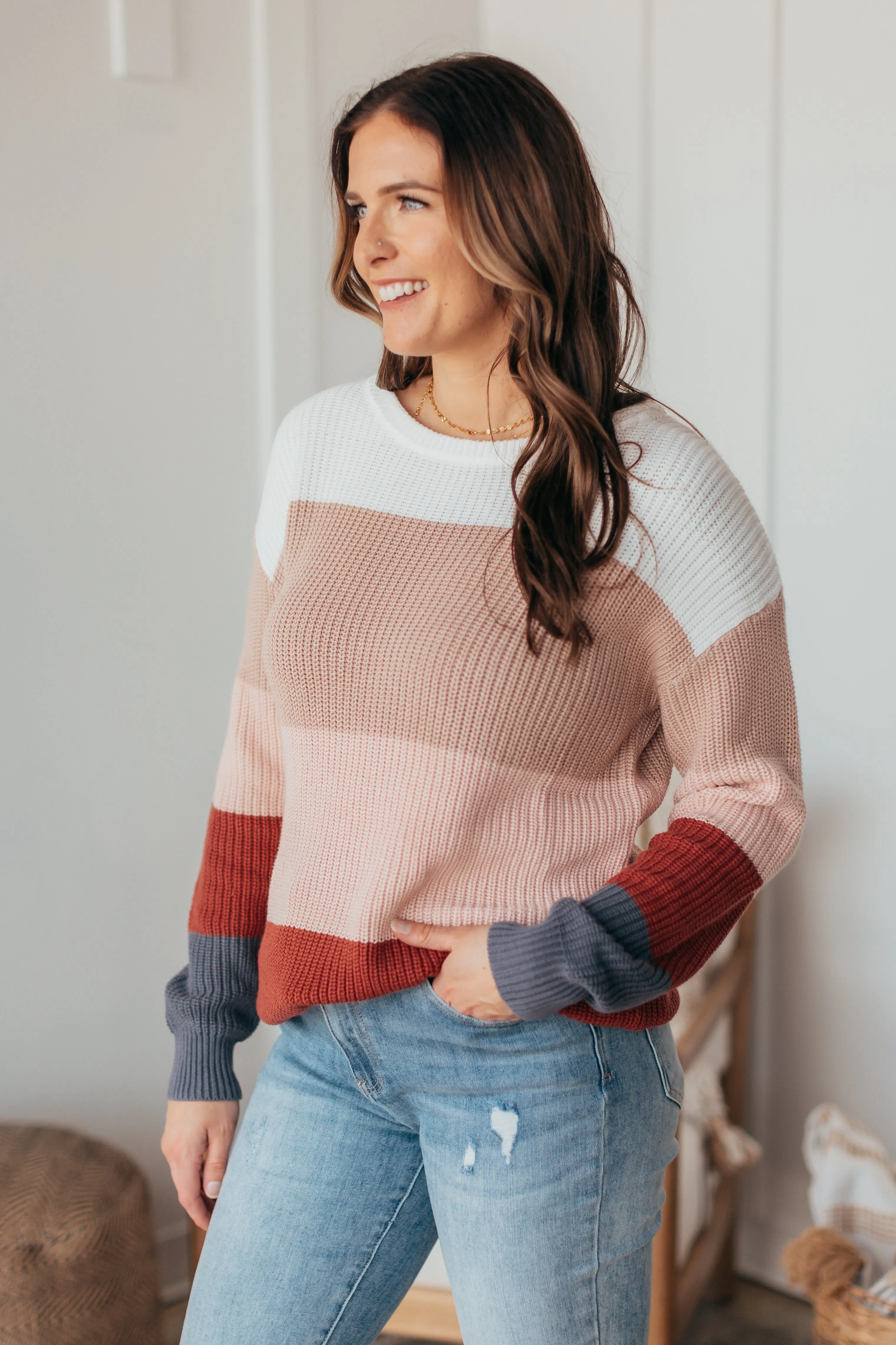 Happier Than Ever Colorblock Sweater - 2 Colors