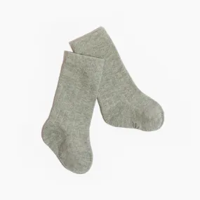 Heathered Gray Ribbed Tube Sock