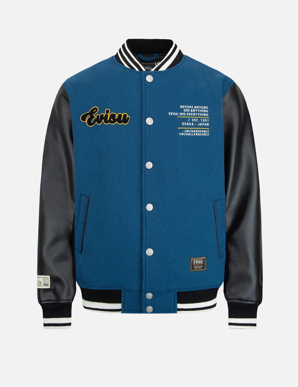 “Hide-and-Seek” Godhead Appliqué Baseball Jacket