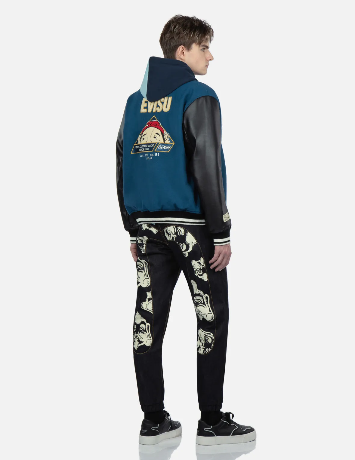 “Hide-and-Seek” Godhead Appliqué Baseball Jacket