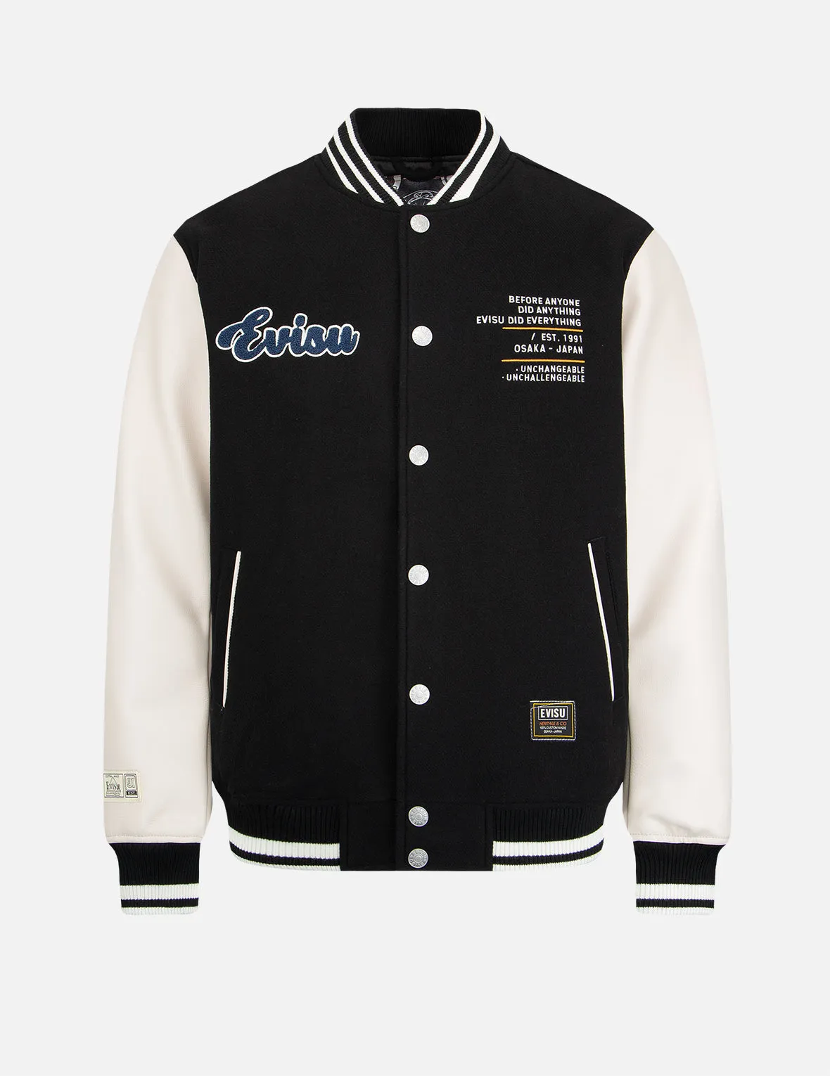 “Hide-and-Seek” Godhead Appliqué Baseball Jacket