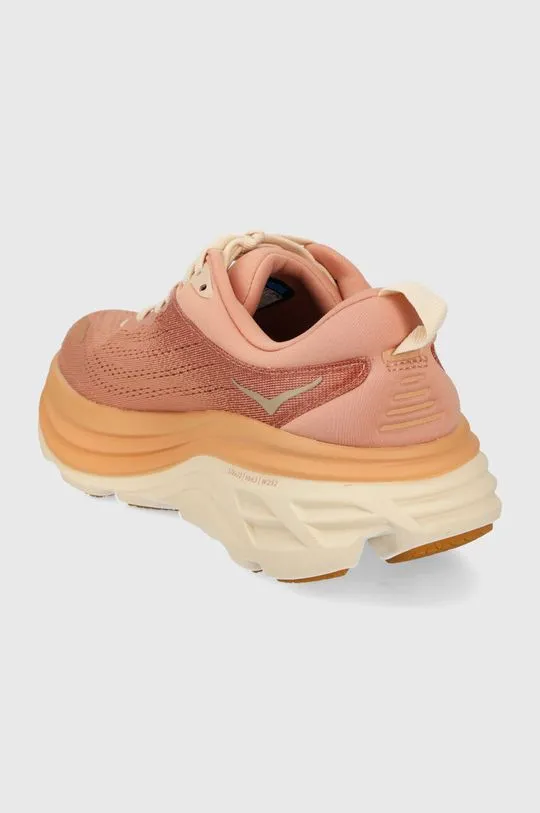 Hoka One One running shoes Bondi 8 beige color