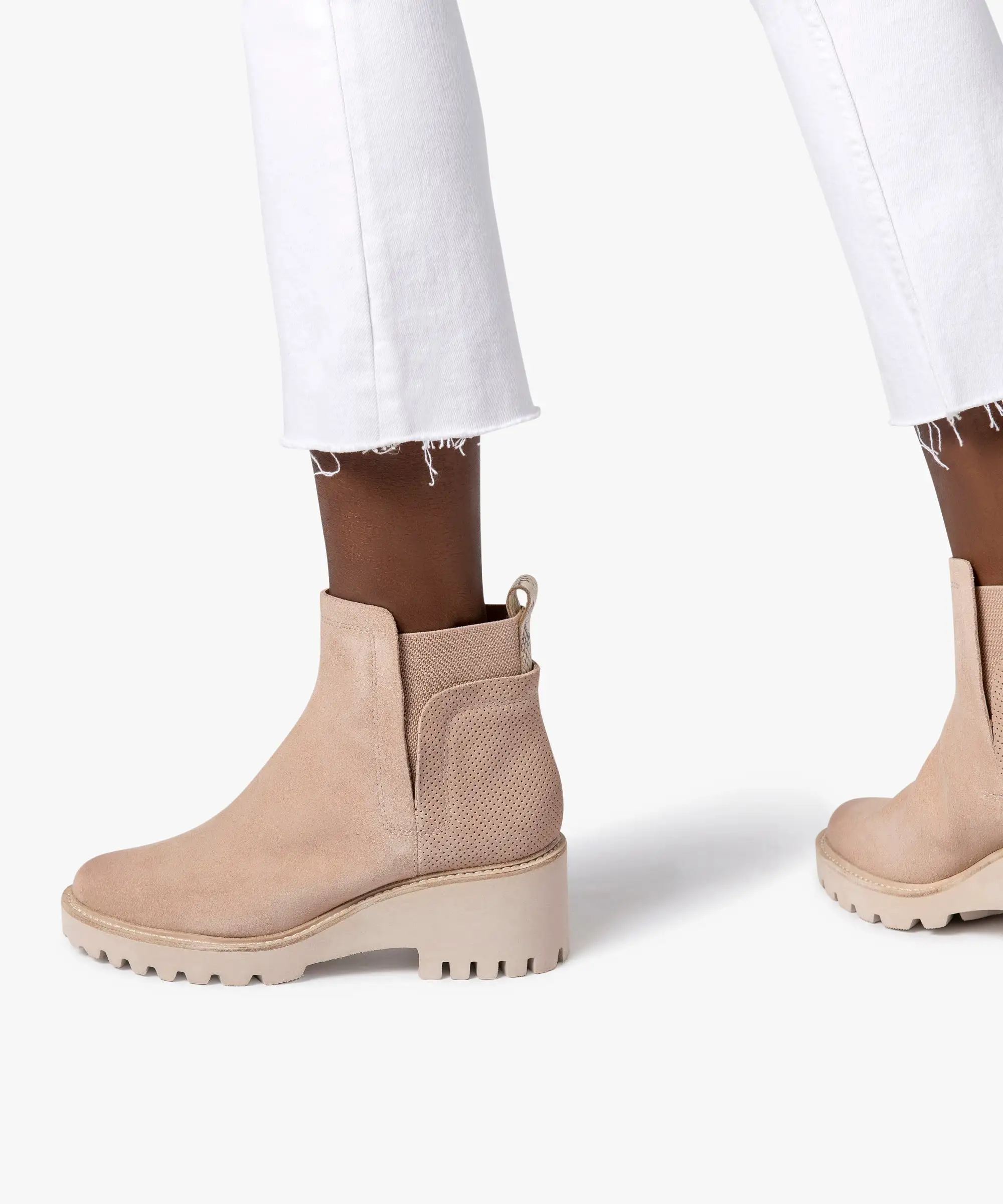 HUEY BOOTIES BLUSH SUEDE - re:vita