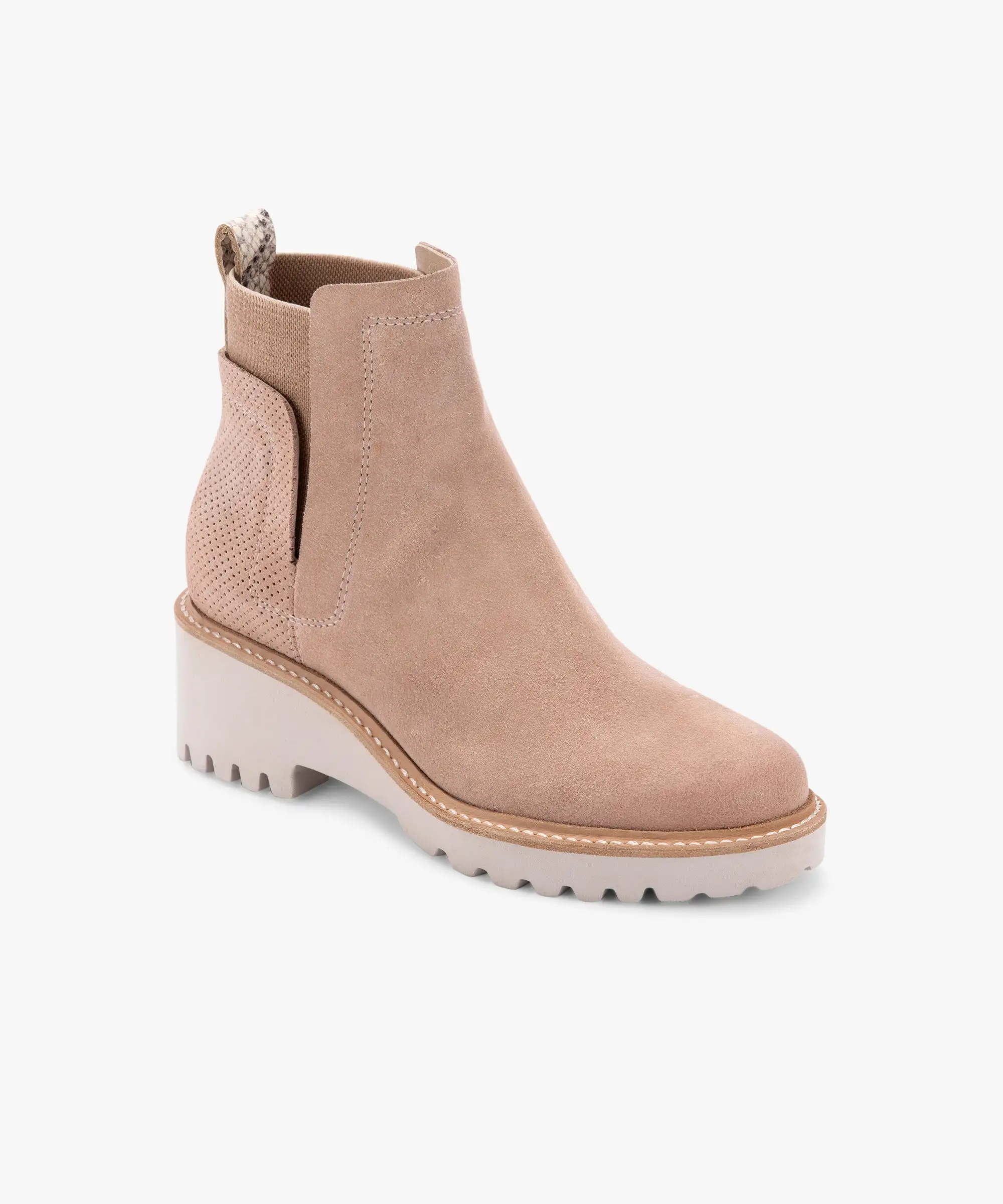 HUEY BOOTIES BLUSH SUEDE - re:vita