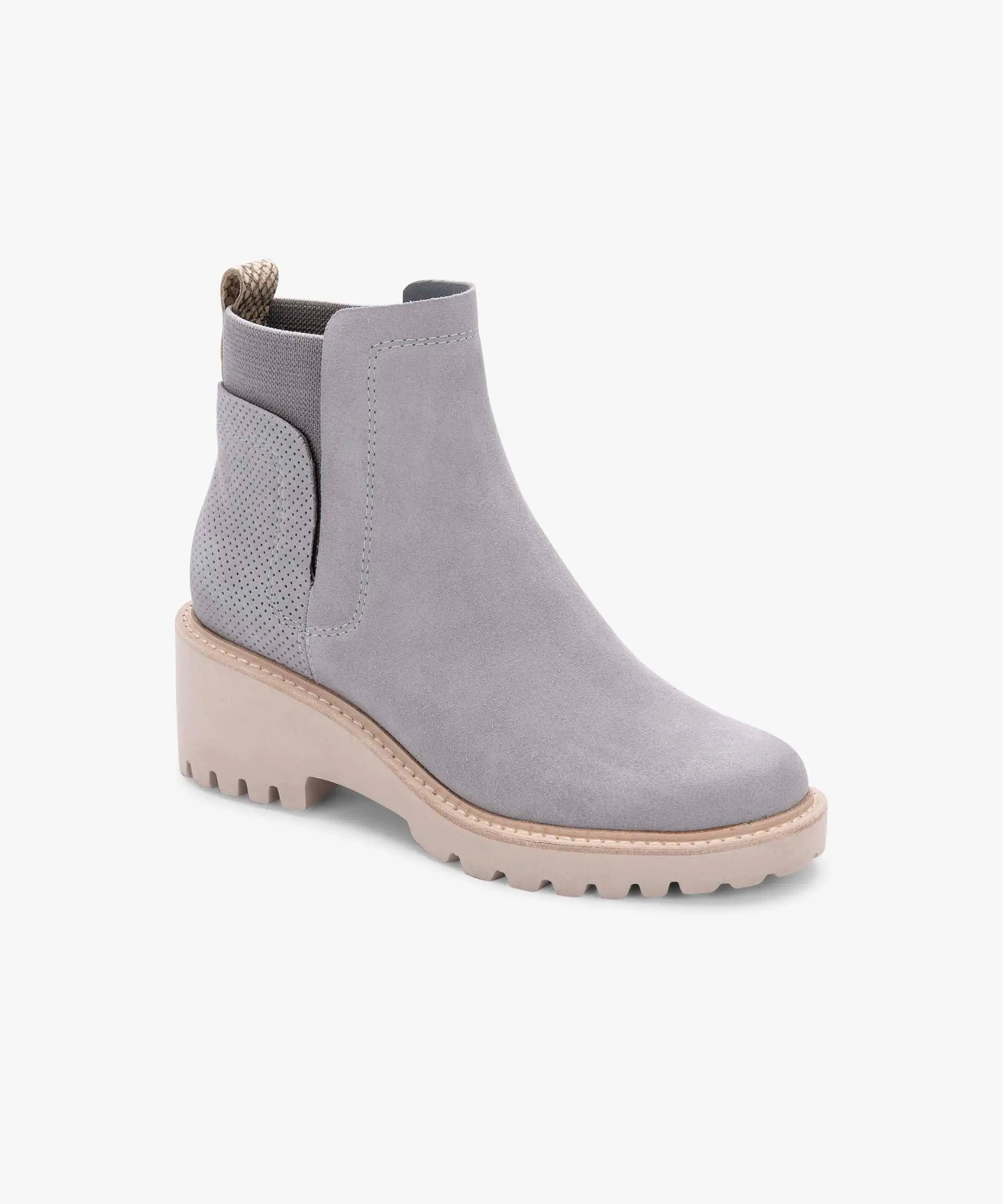 HUEY BOOTIES IN GREY SUEDE - re:vita