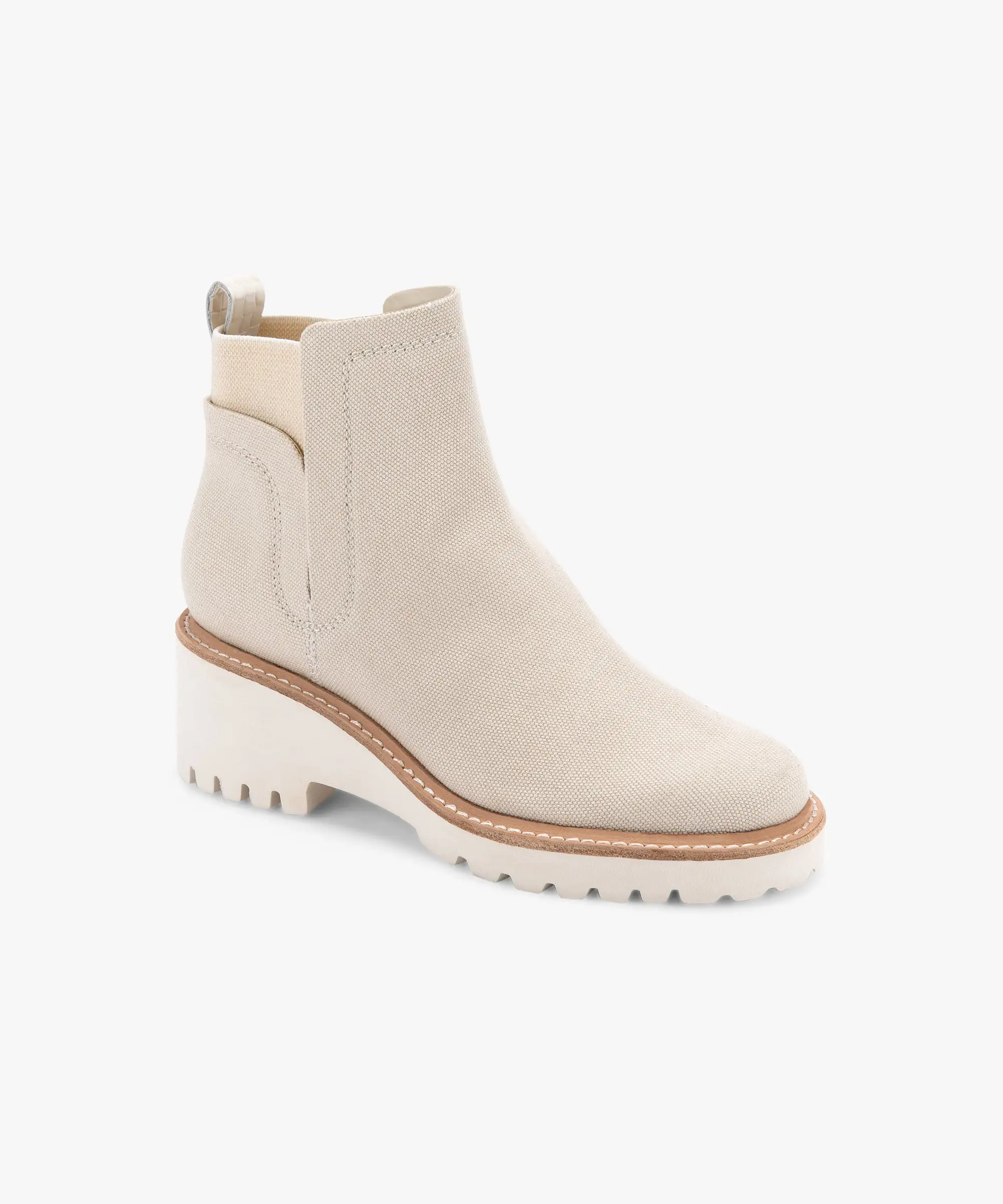 HUEY BOOTIES IN SANDSTONE CANVAS - re:vita