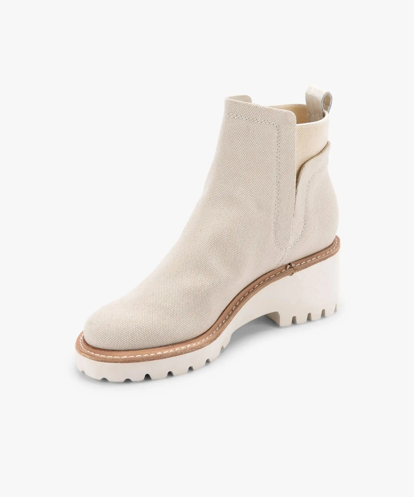 HUEY BOOTIES IN SANDSTONE CANVAS - re:vita