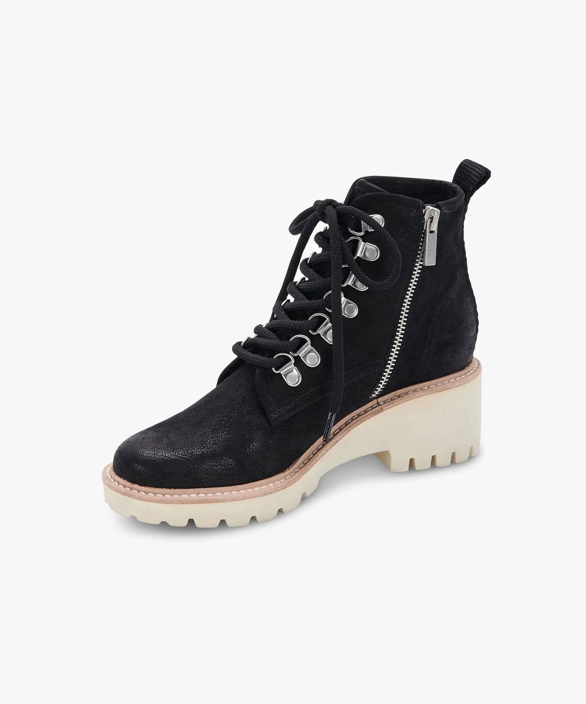 HUEY HIKER BOOTS BLACK NUBUCK - re:vita