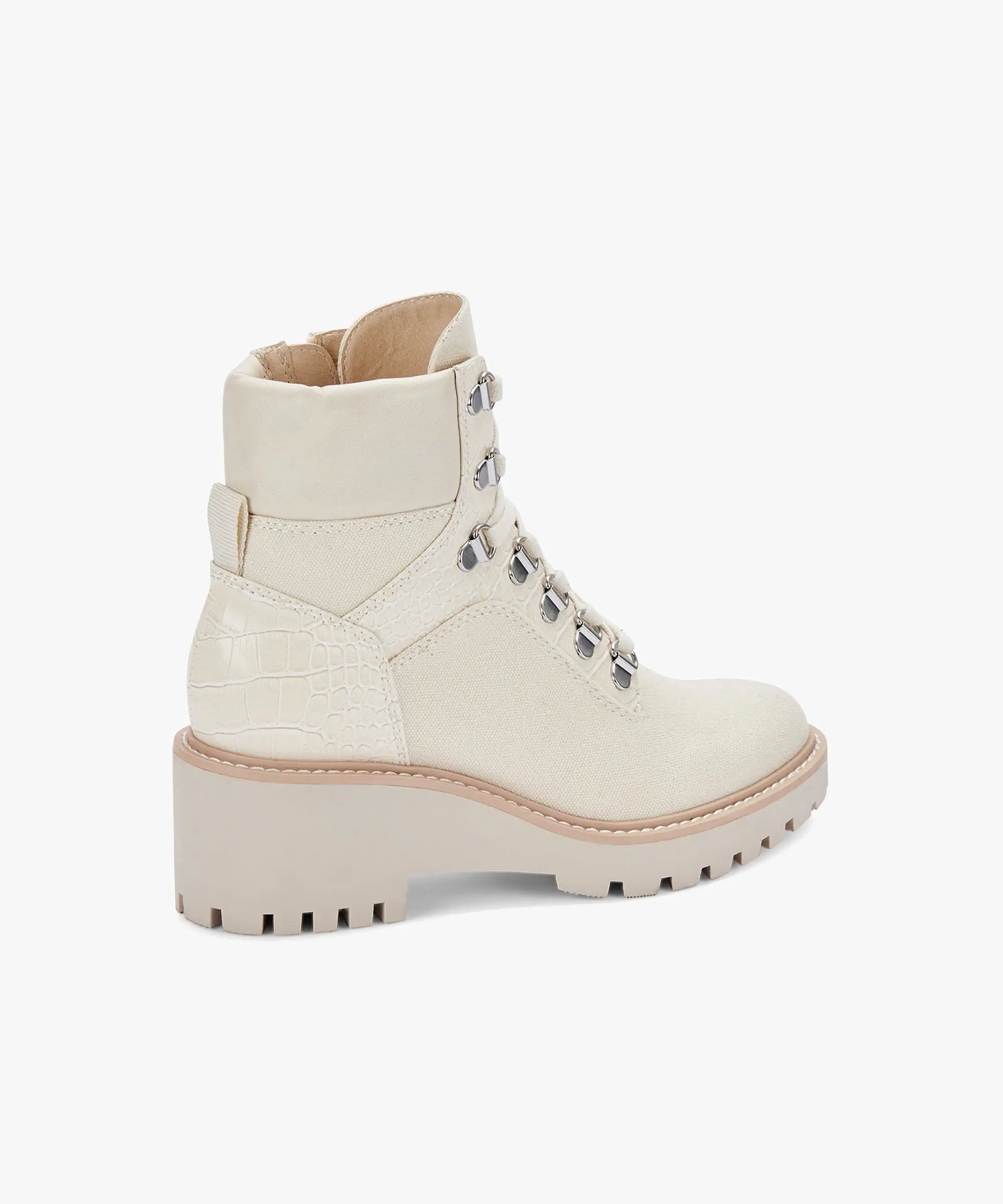 HUNTER BOOTIES IVORY CANVAS re:vita