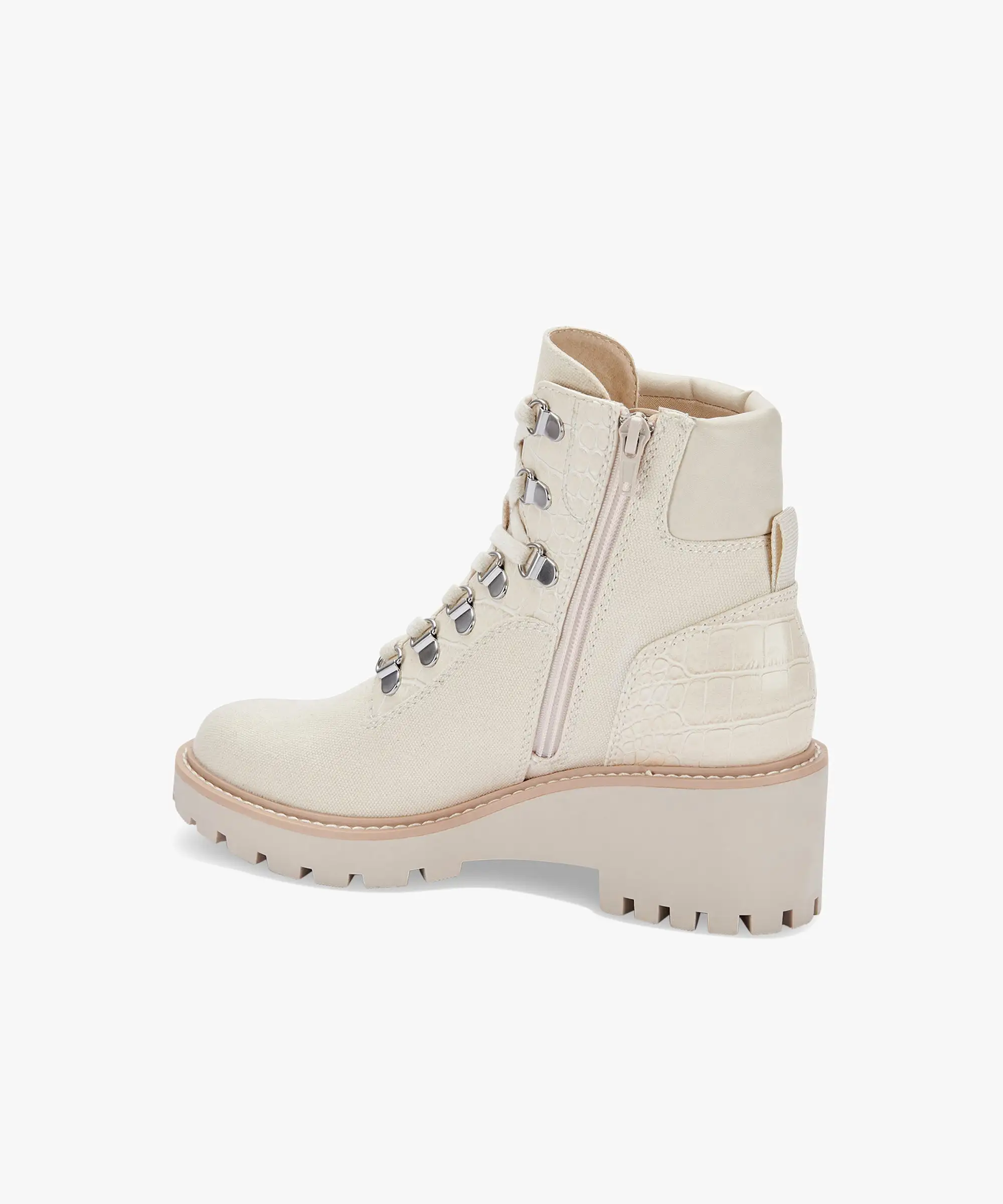 HUNTER BOOTIES IVORY CANVAS re:vita