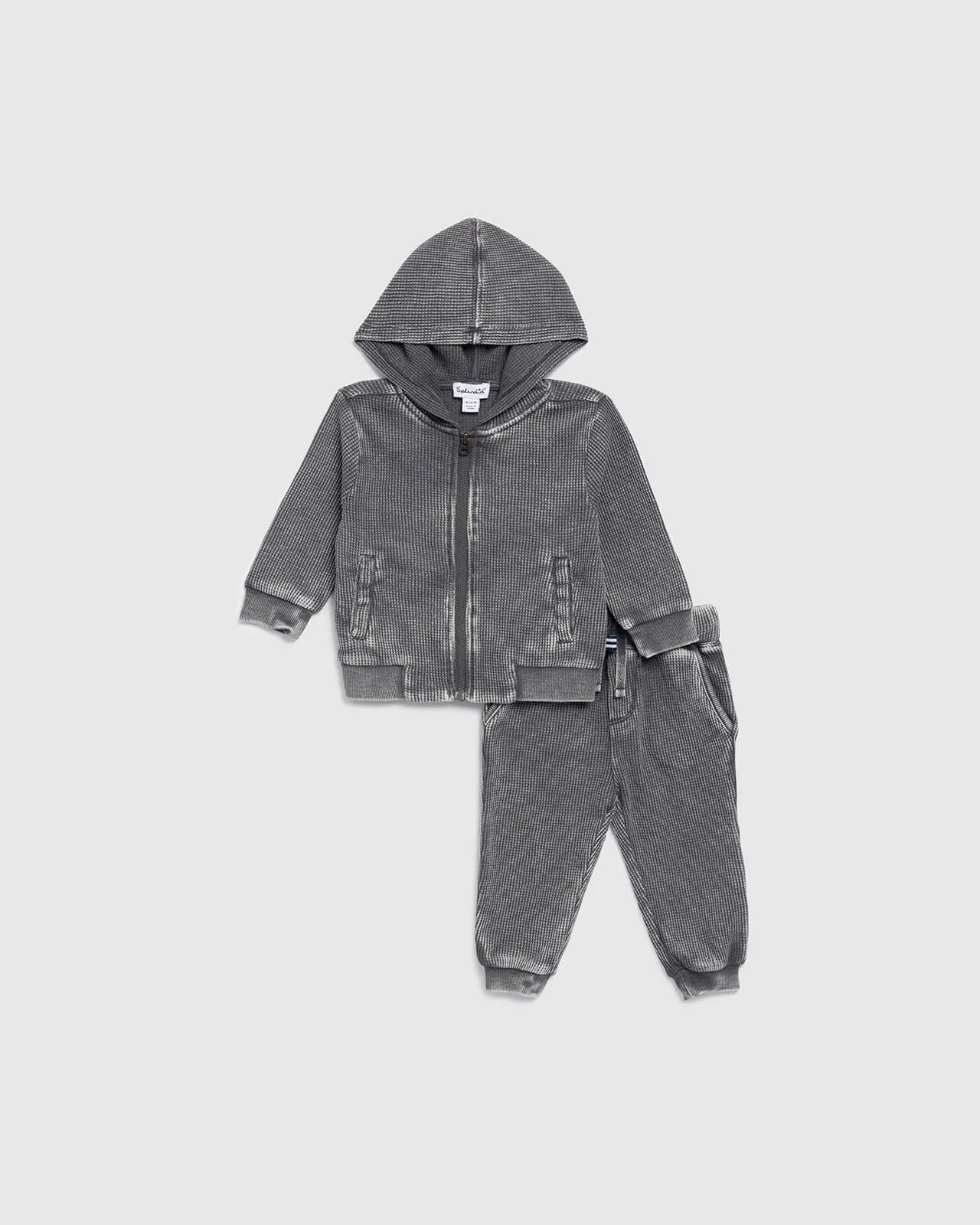 Infant Boy Thermal Zip Up Hoodie Set