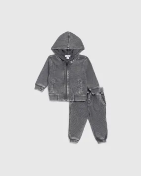 Infant Boy Thermal Zip Up Hoodie Set