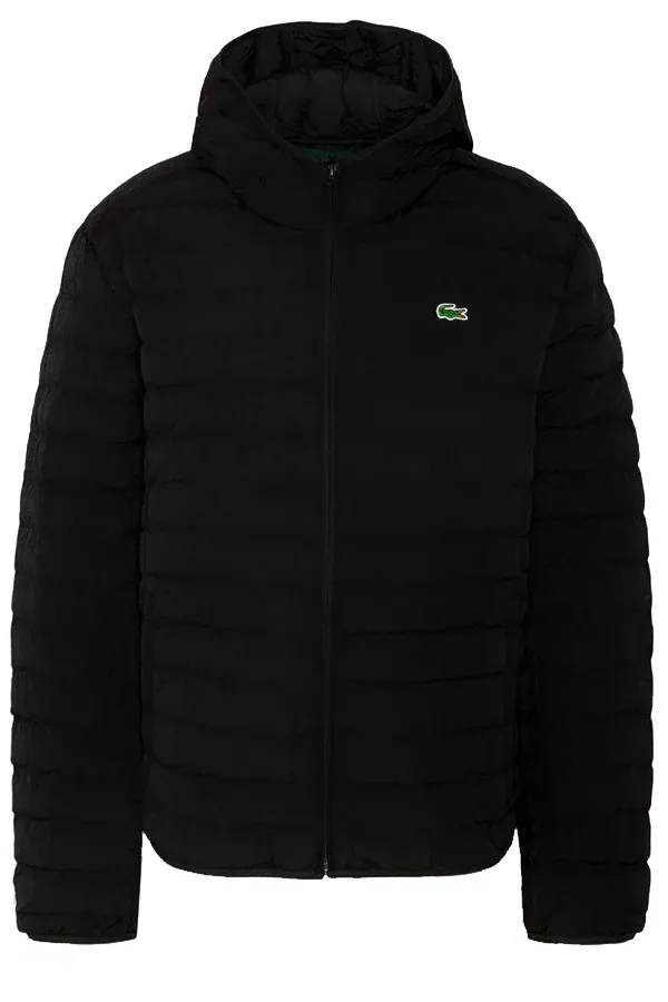 Lacoste Hooded Puffer Jacket Black