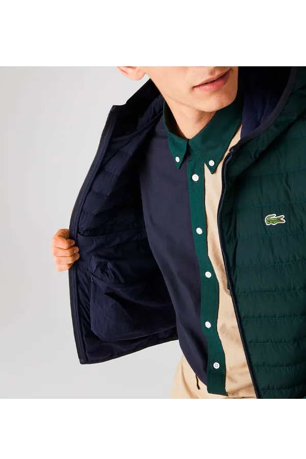 Lacoste Hooded Puffer Jacket Green