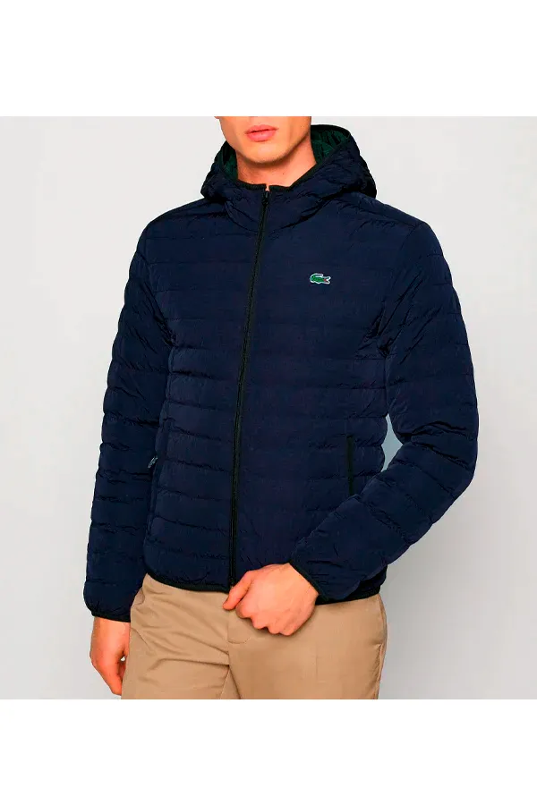 Lacoste Hooded Puffer Jacket Navy