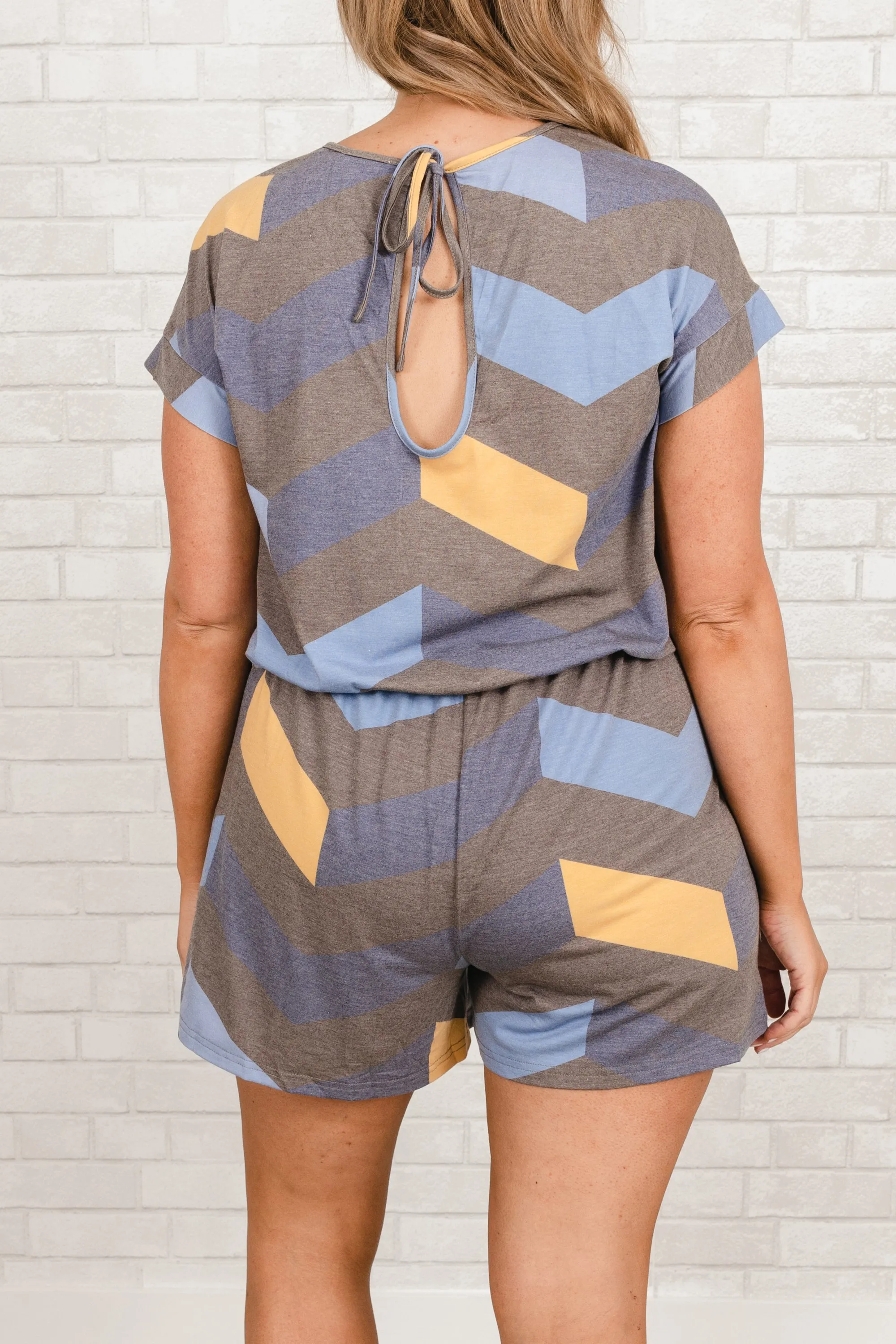 Life Changing Romper, Gray-Blue