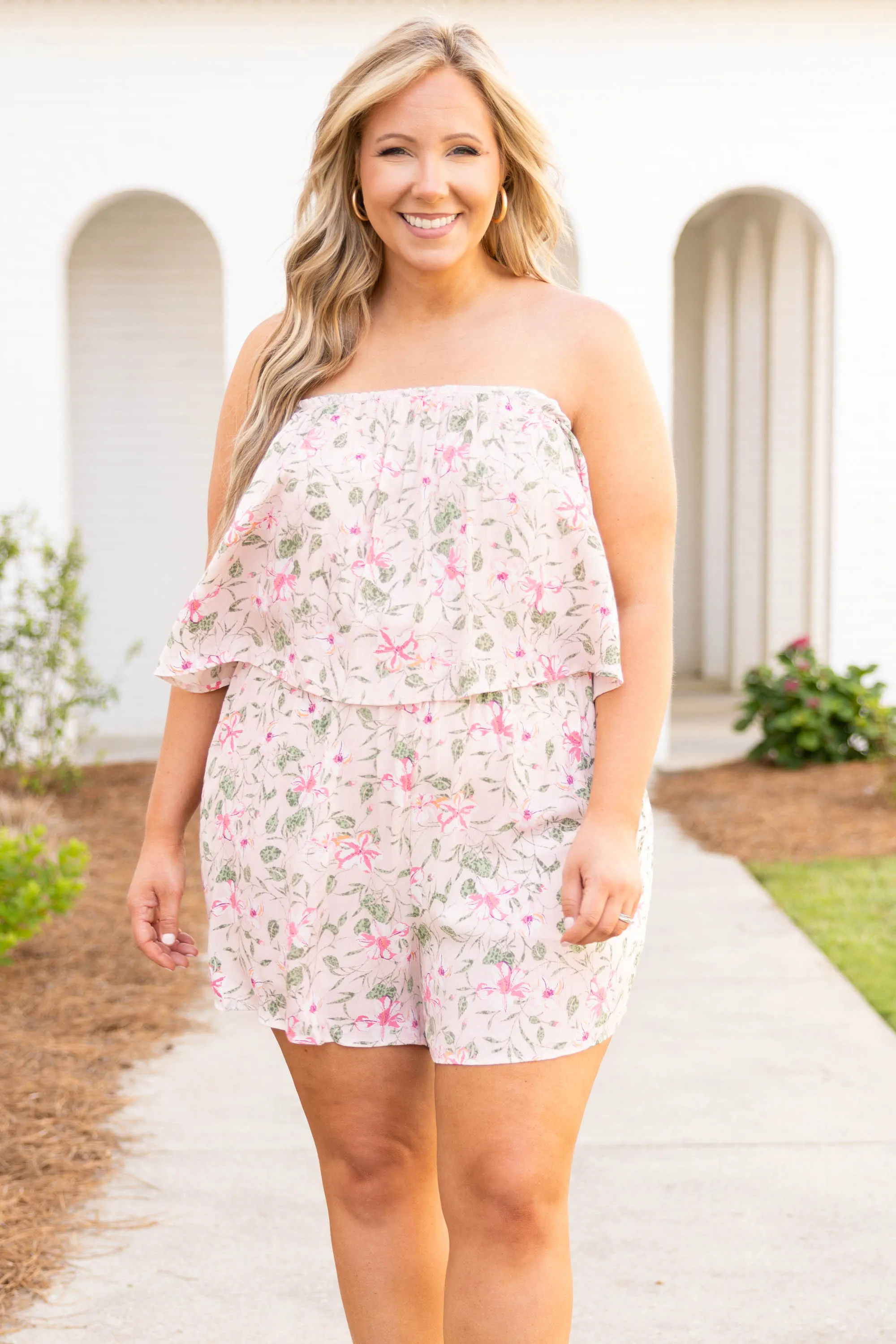 Life Is Beautiful Romper, Blush