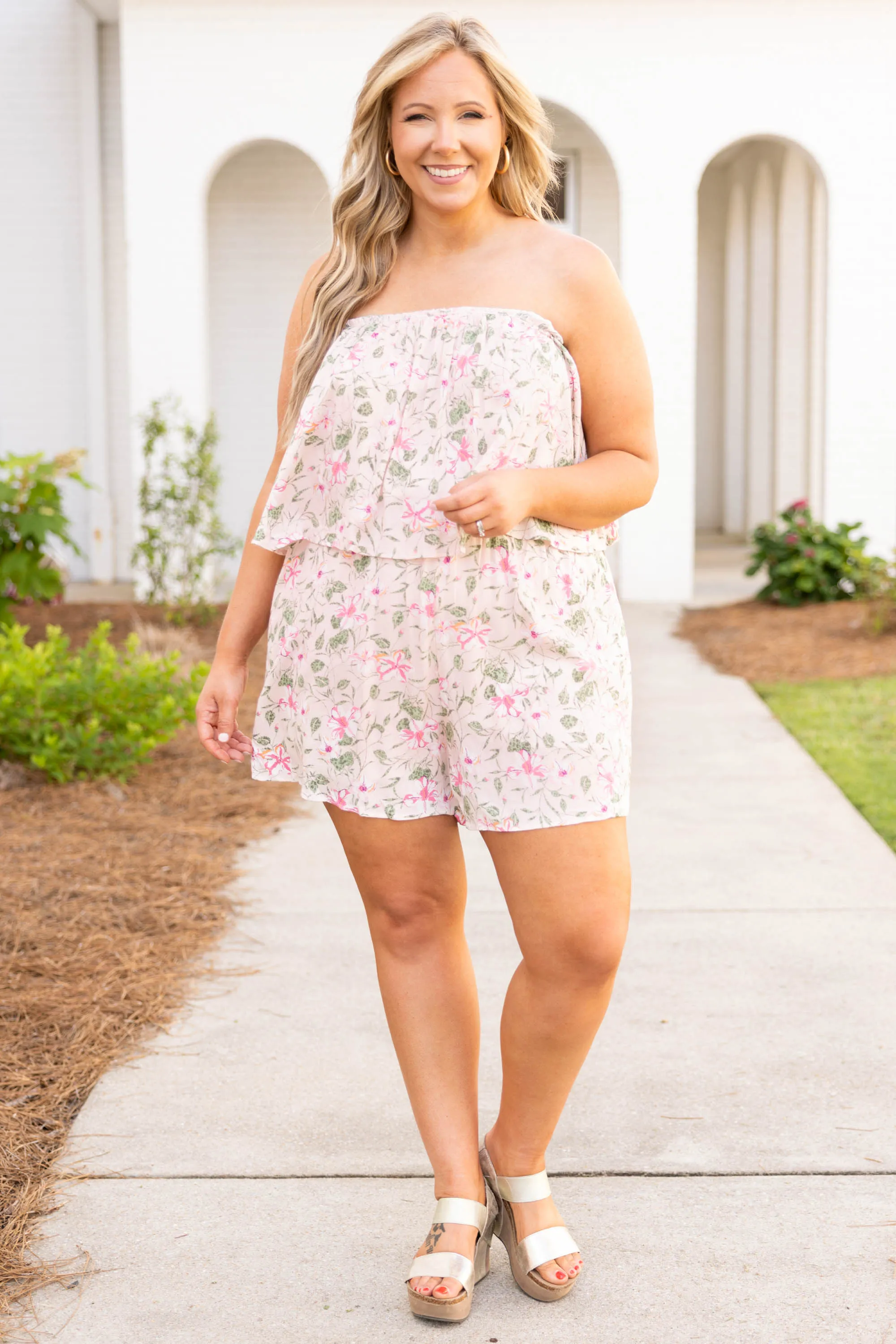 Life Is Beautiful Romper, Blush