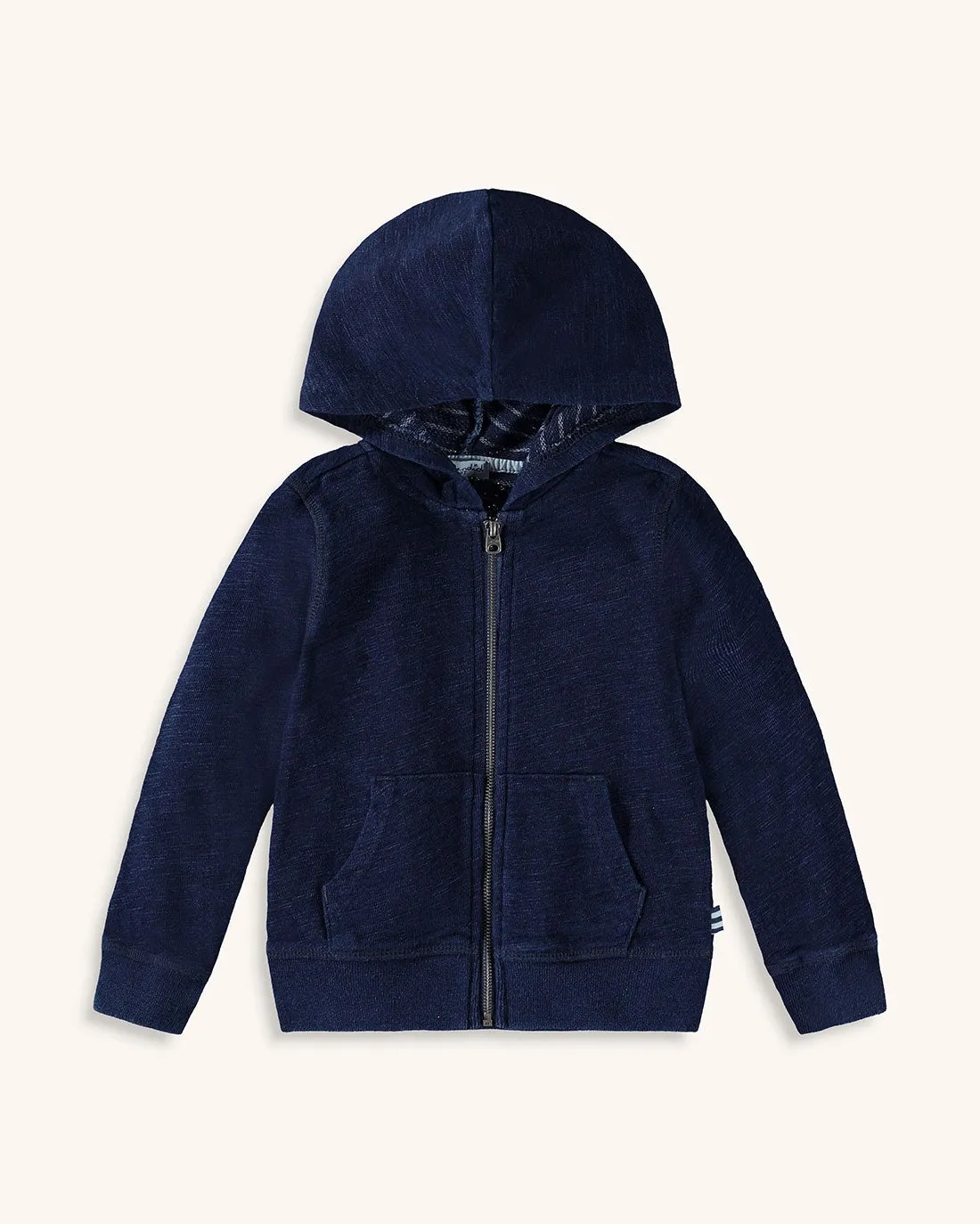 Little Boy Double Knit Indigo Hoodie