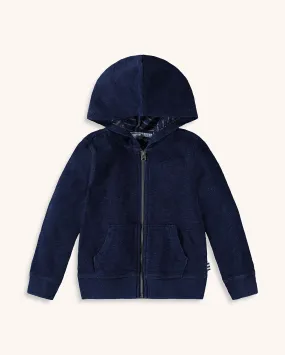 Little Boy Double Knit Indigo Hoodie