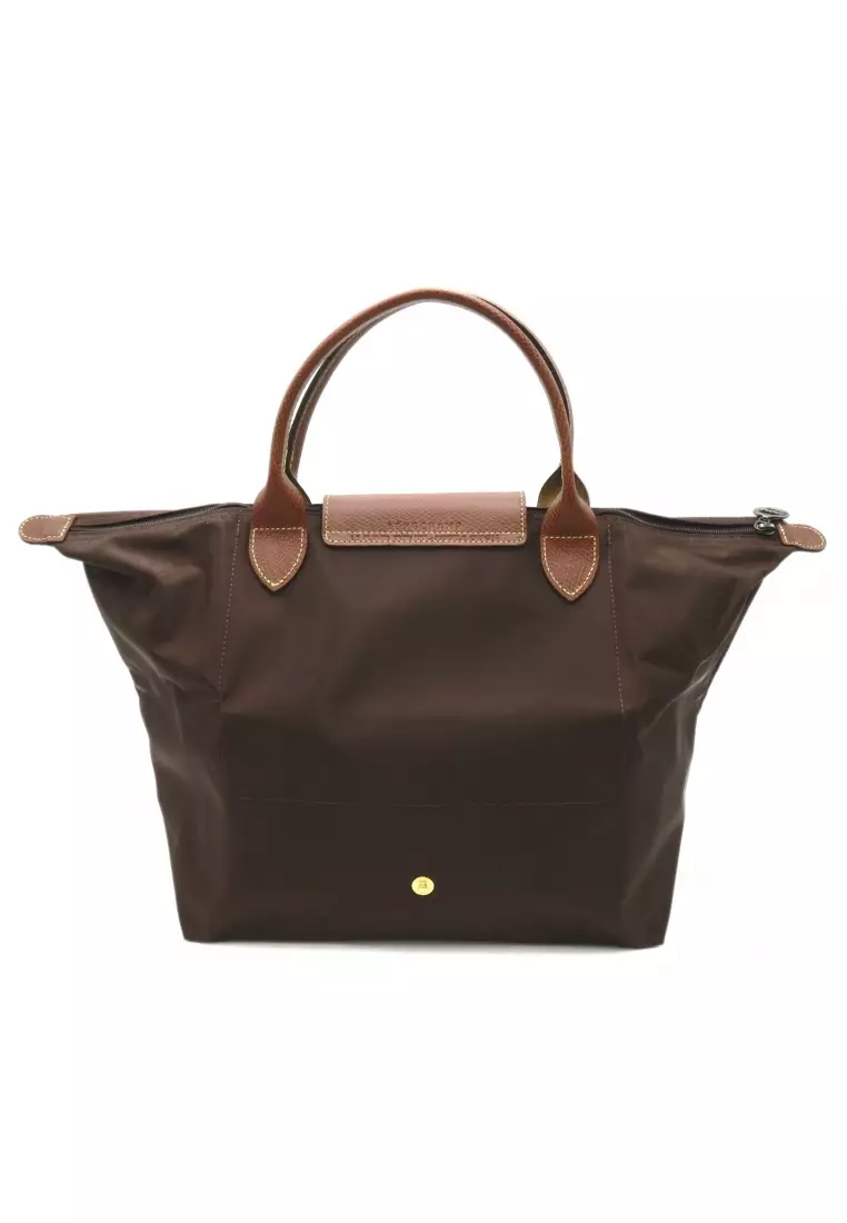 Longchamp Pre-loved LONGCHAMP Le Preage Original M top handle bag Handbag tote bag Polyamide Recycled Polyamide Brown Ebony