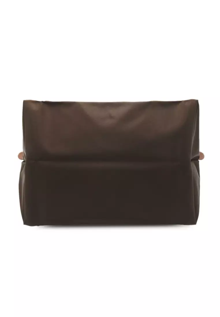 Longchamp Pre-loved LONGCHAMP Le Preage Original M top handle bag Handbag tote bag Polyamide Recycled Polyamide Brown Ebony