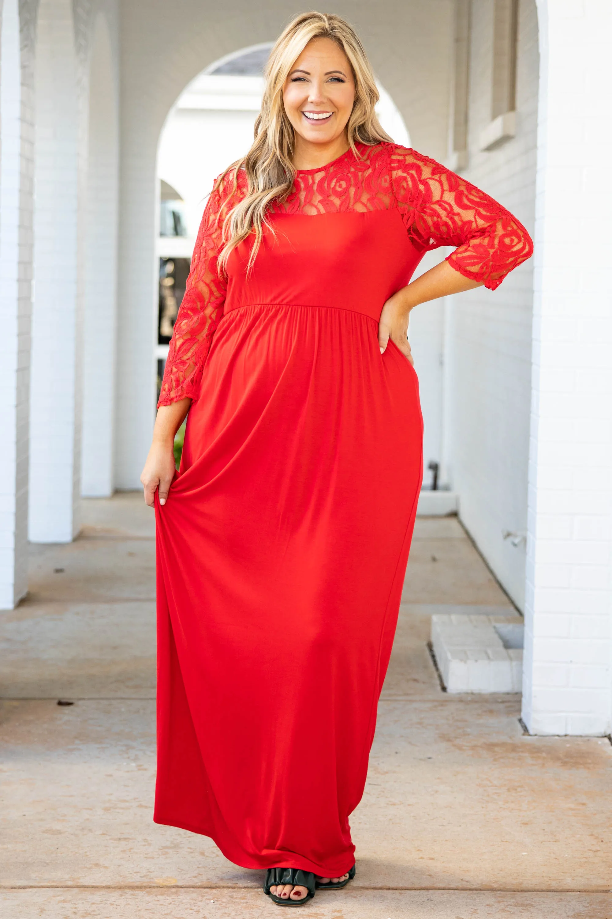 Looking Elegant Maxi Dress, Red