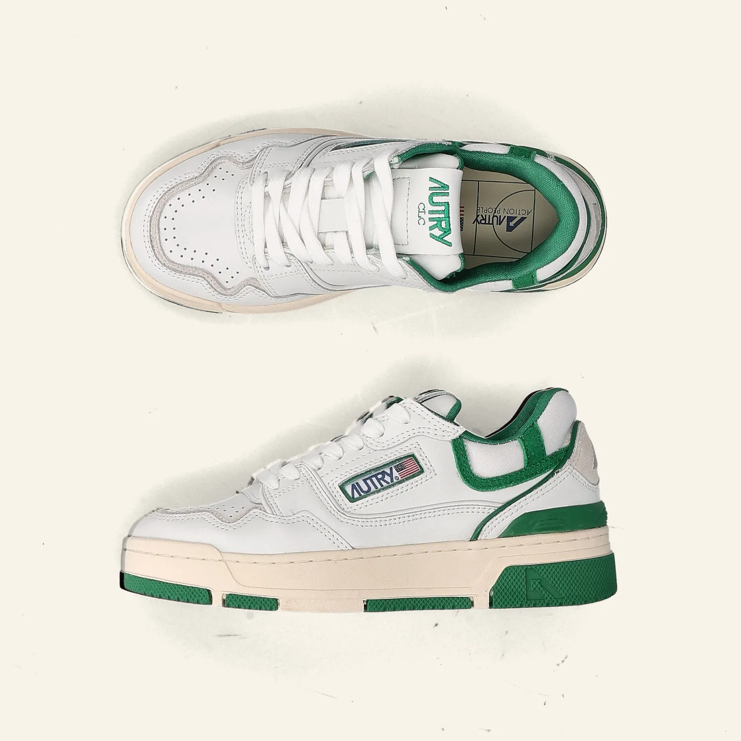 LOW SNEAKER CLC  | White / Suede Green